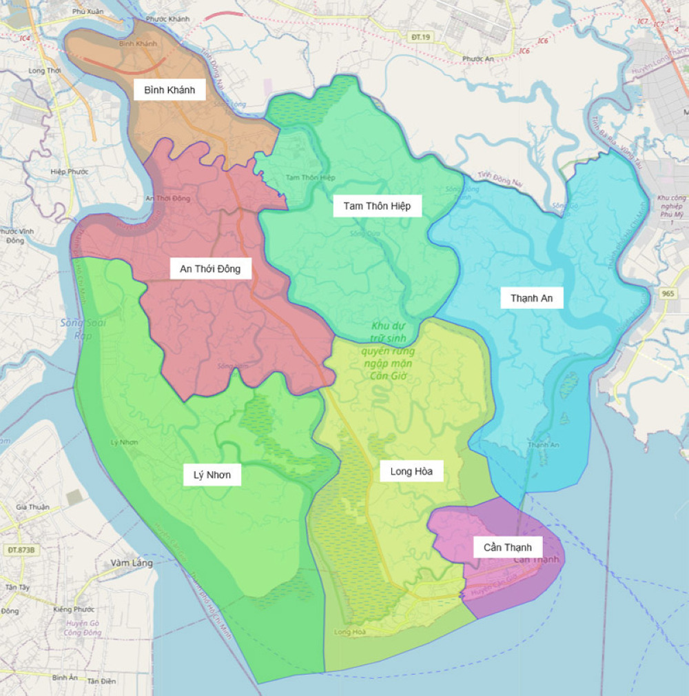 Map of Can Gio District 
